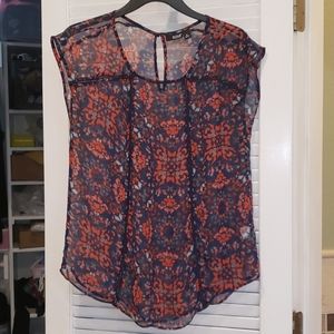 Sheer print blouse